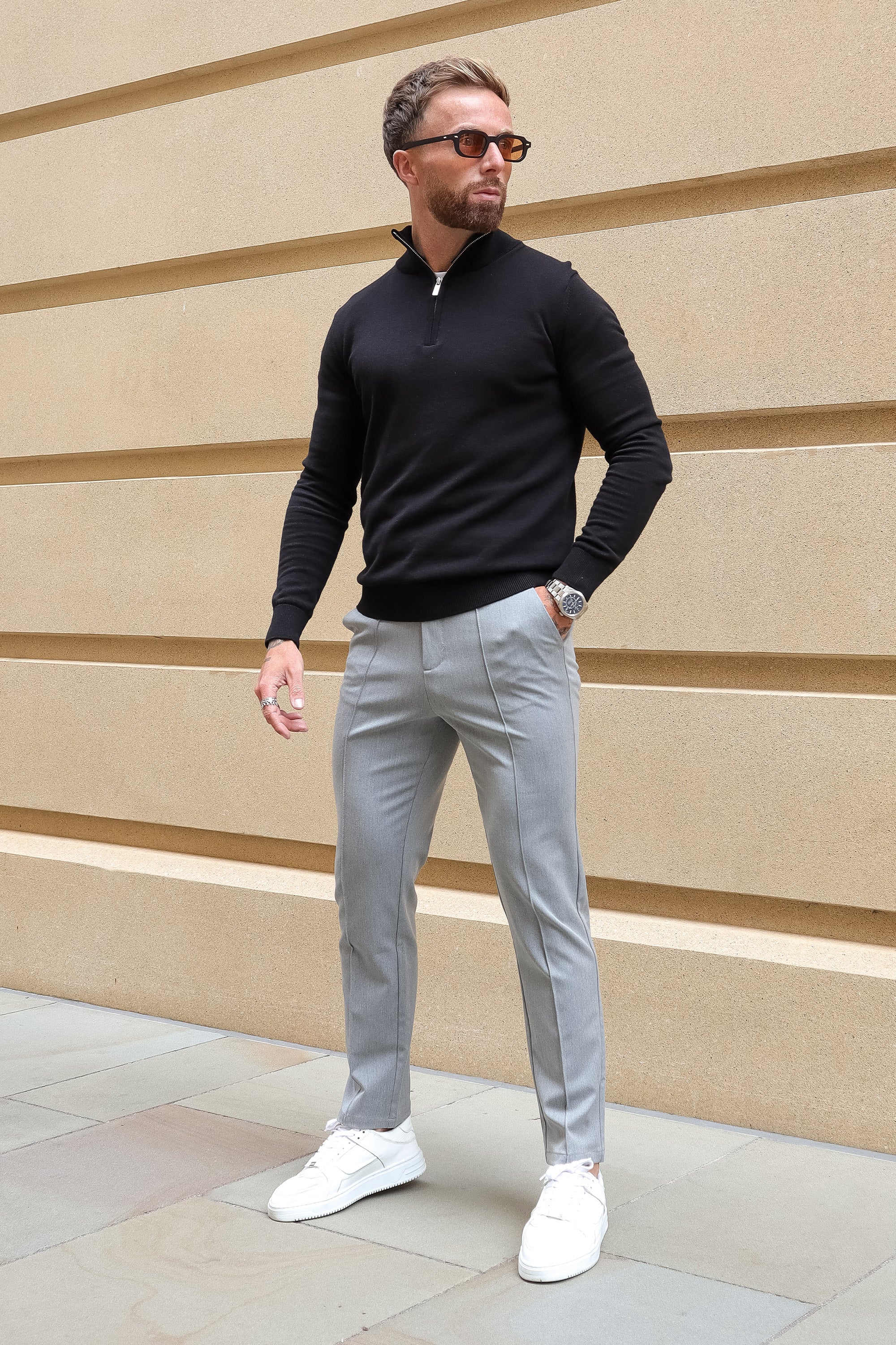 Pantalones capri a medida para hombre Forth en gris