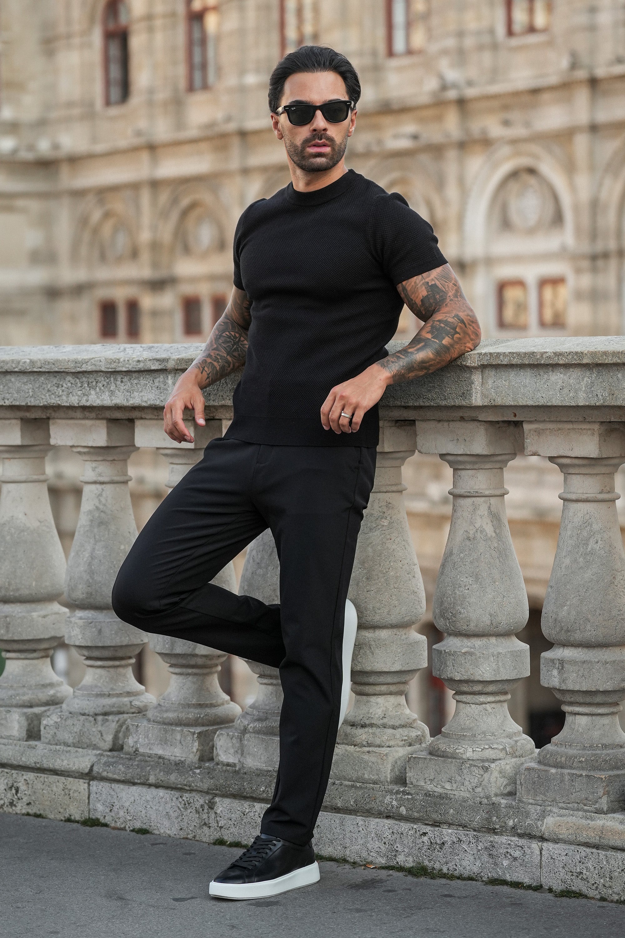 Pantalones de sastrería para hombre Tech Forth Black