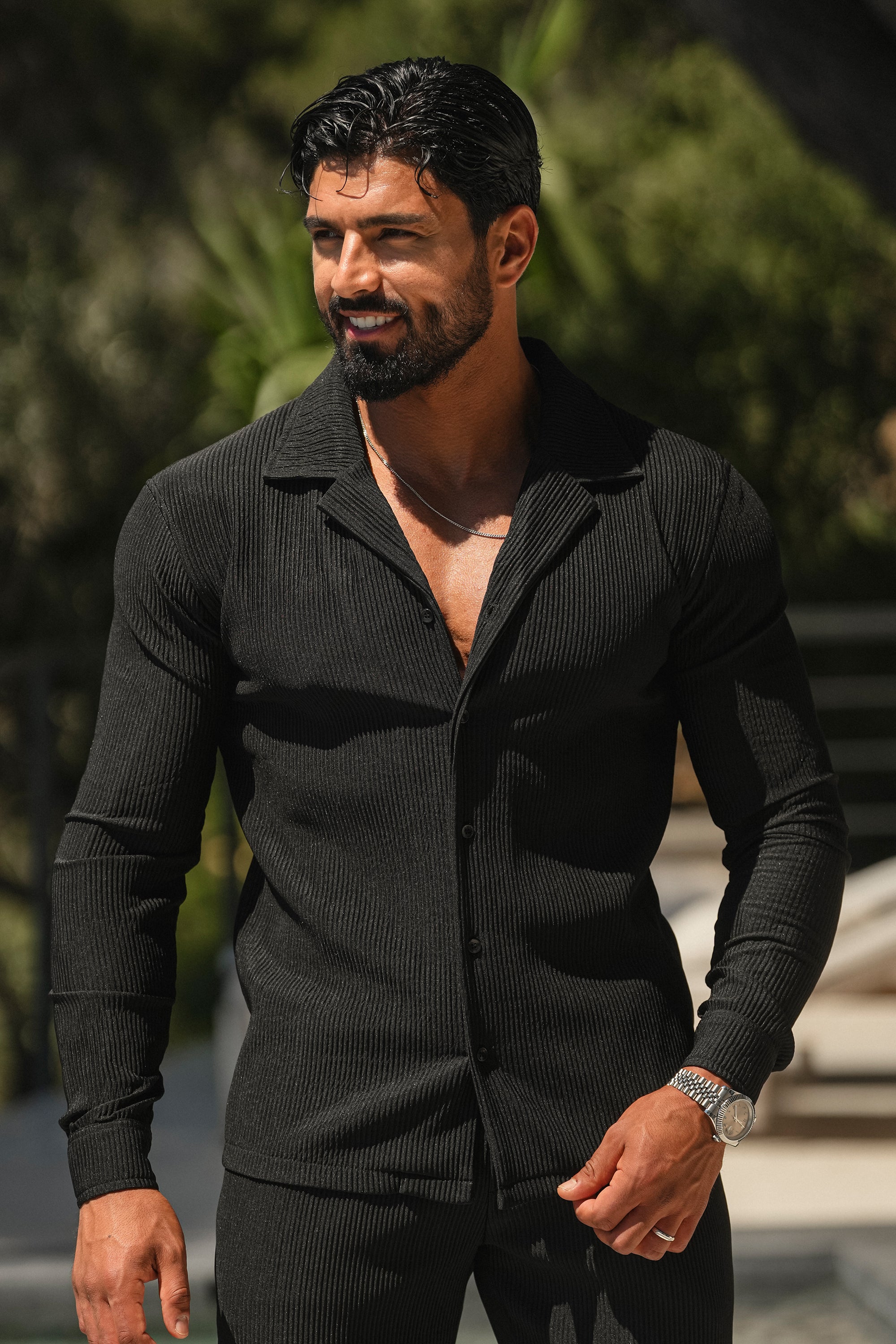 Camisa negra Rossi Forth para hombre