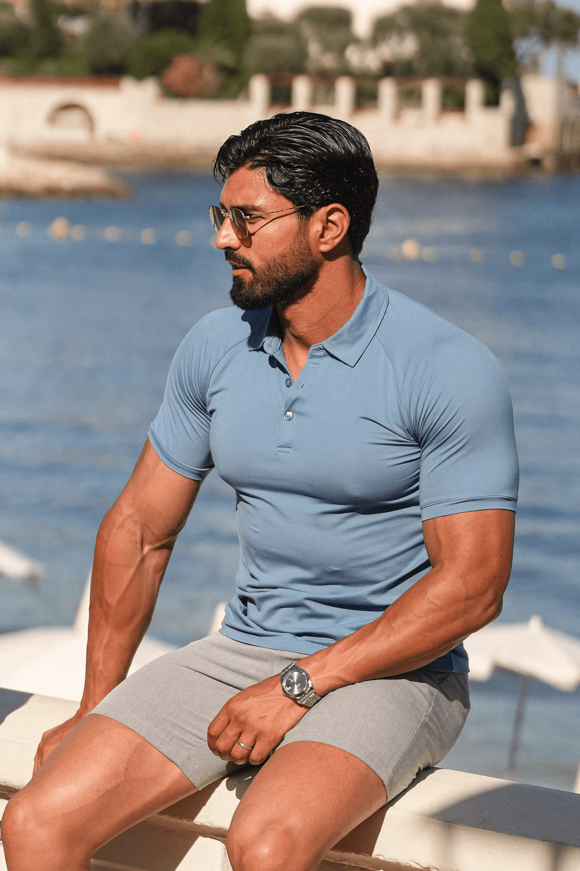 Polo azul Forth Amalfi para hombre