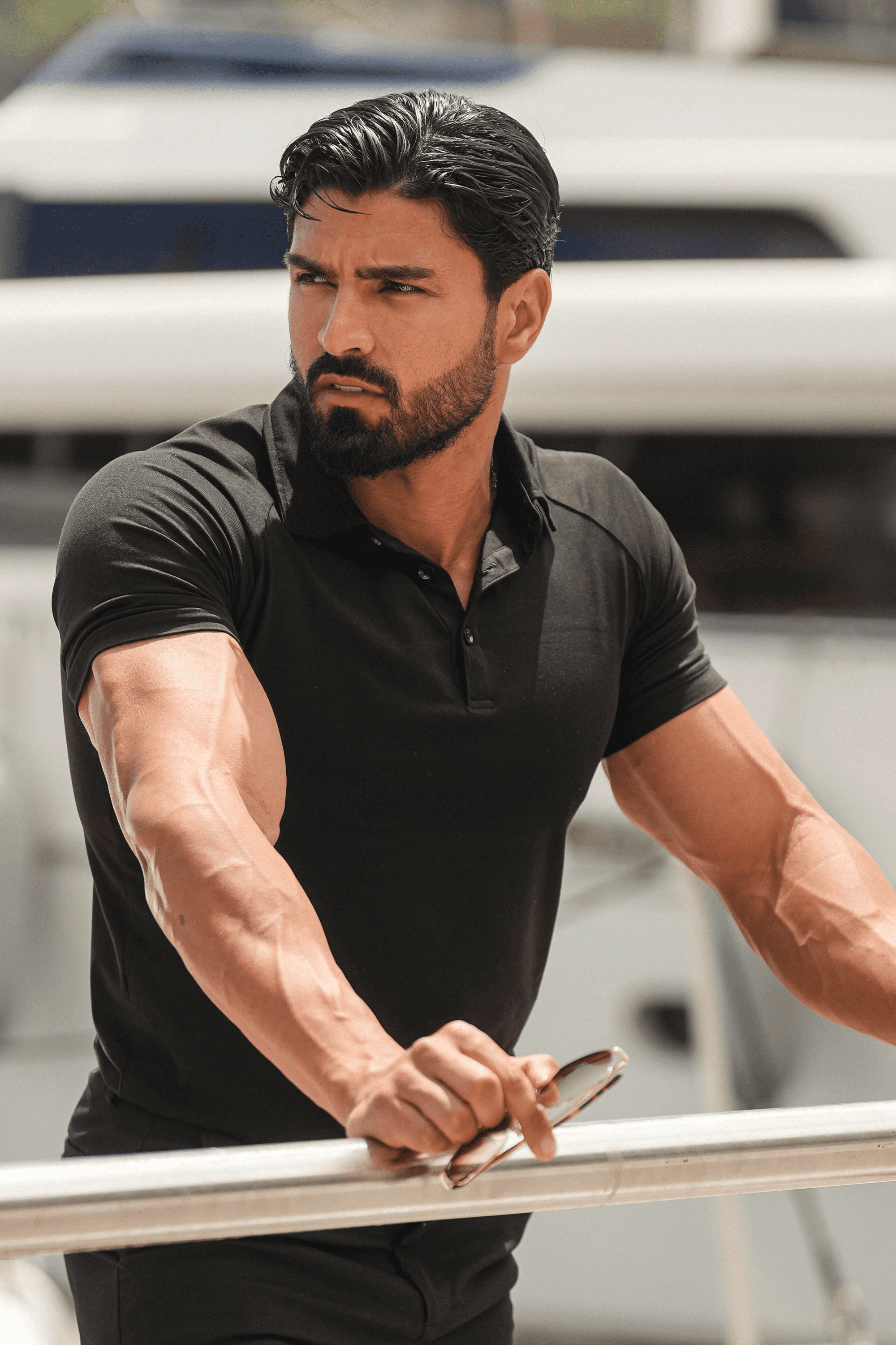 Polo negro Forth Amalfi para hombre