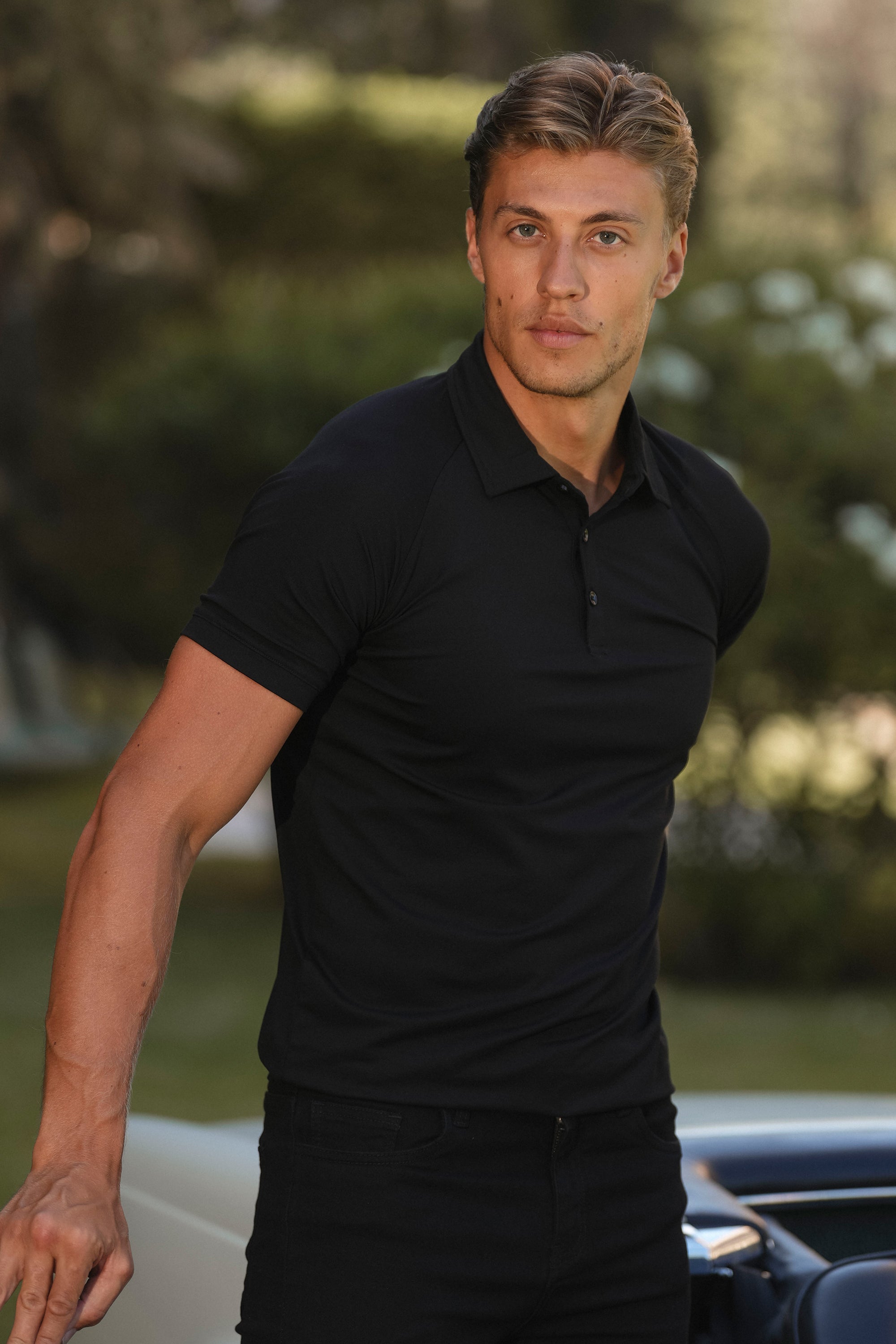 Polo negro Forth Amalfi para hombre