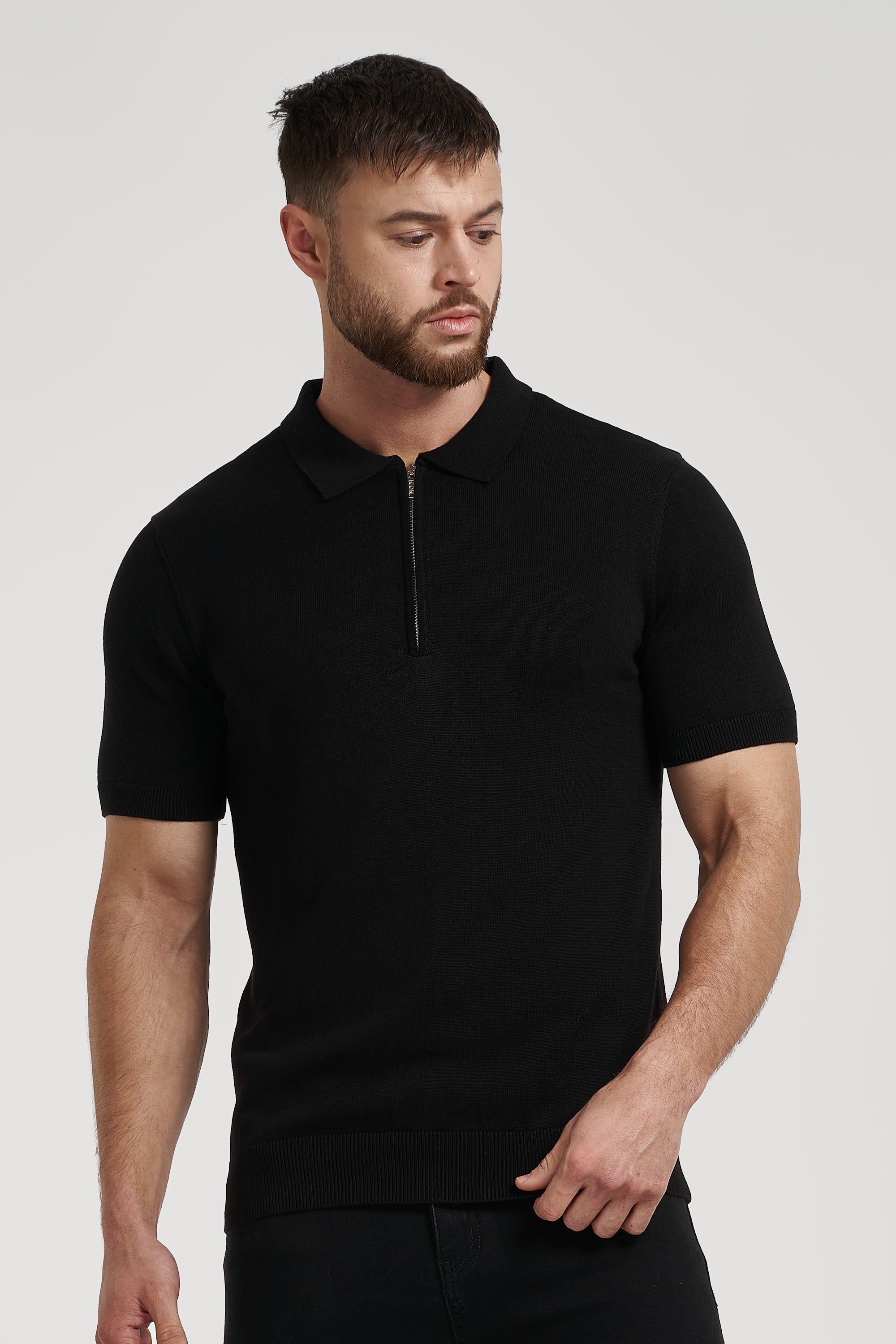 Polo negro Forth para hombre