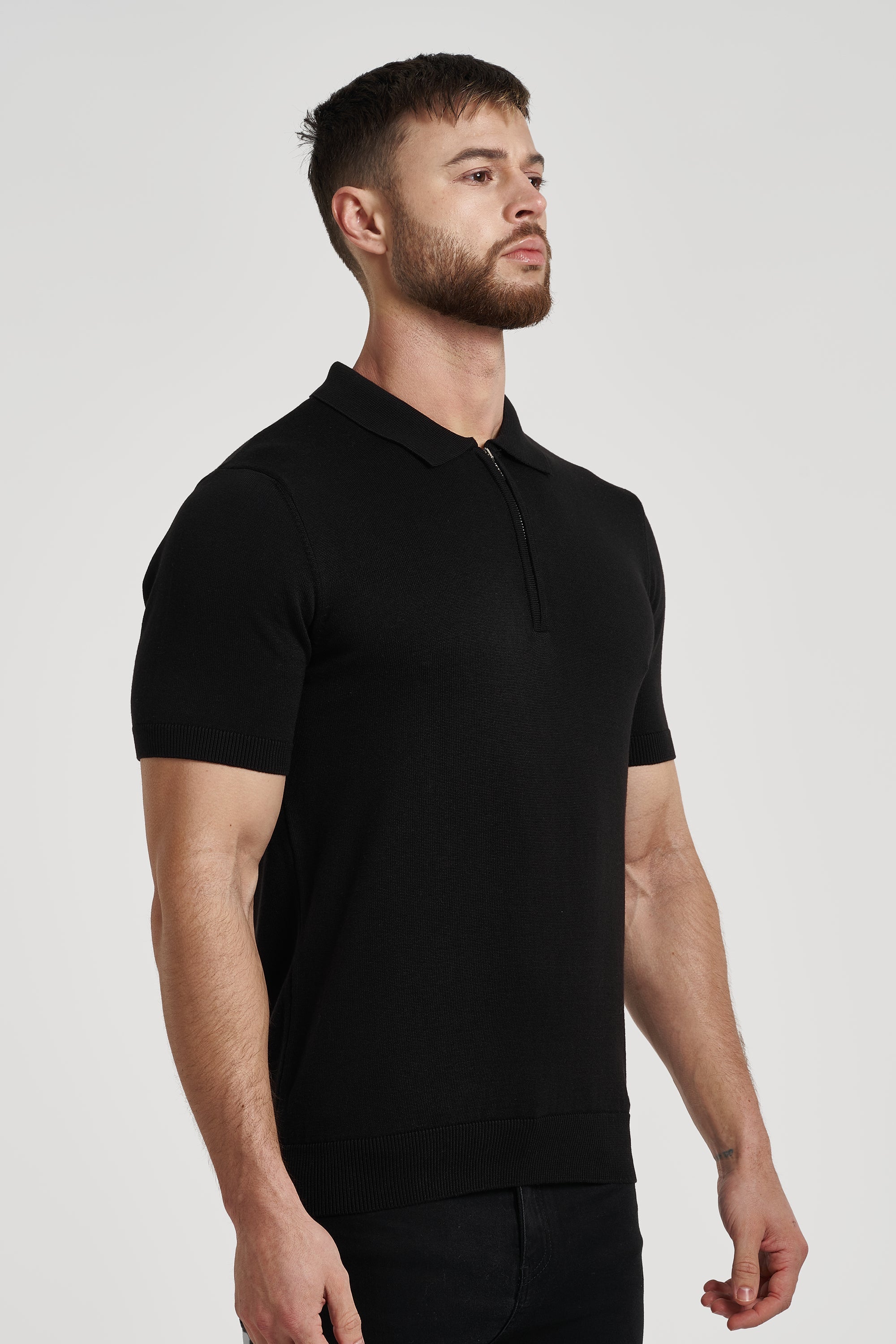 Polo negro Forth para hombre