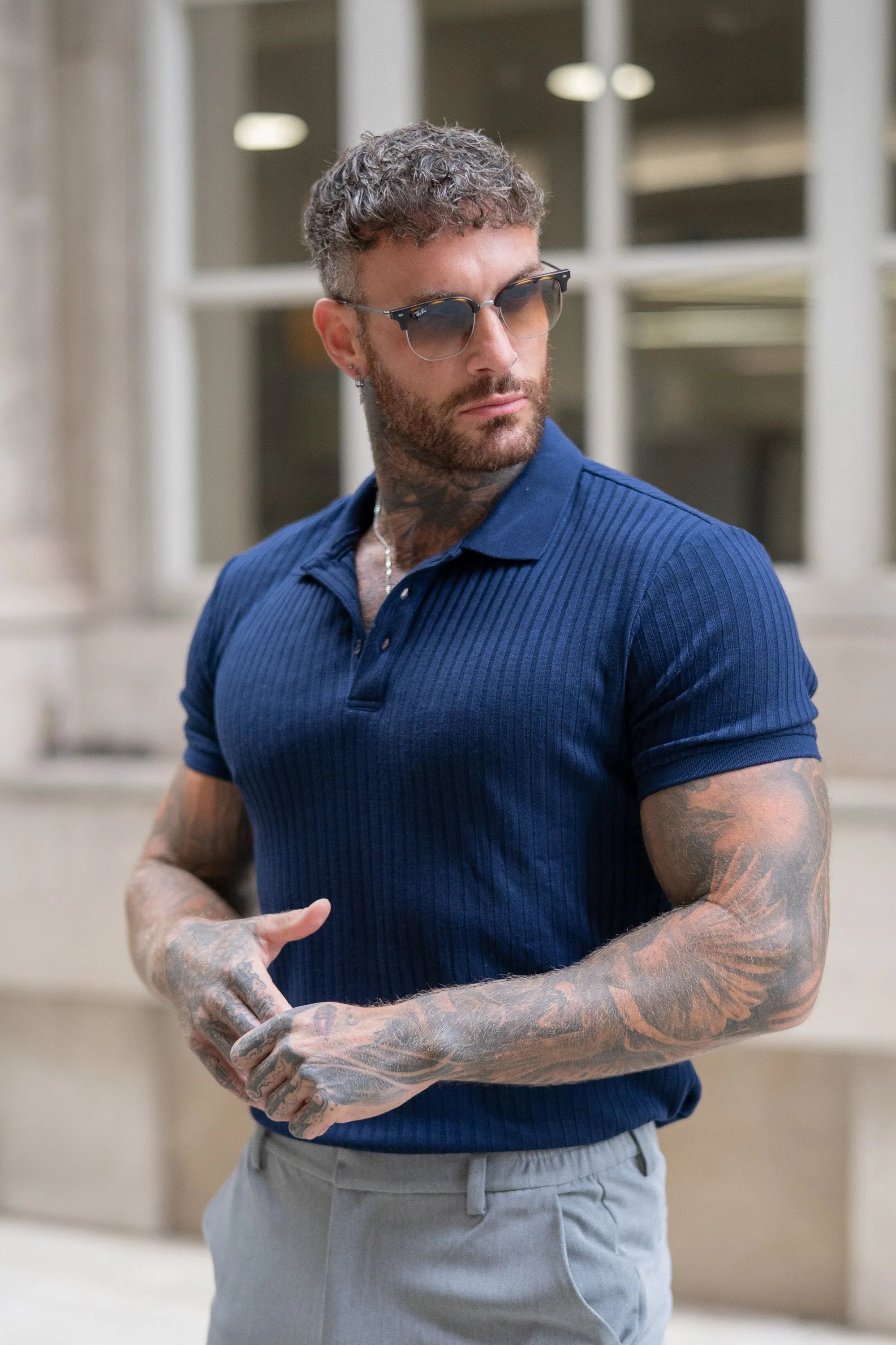 Polo Milano Forth para hombre azul marino