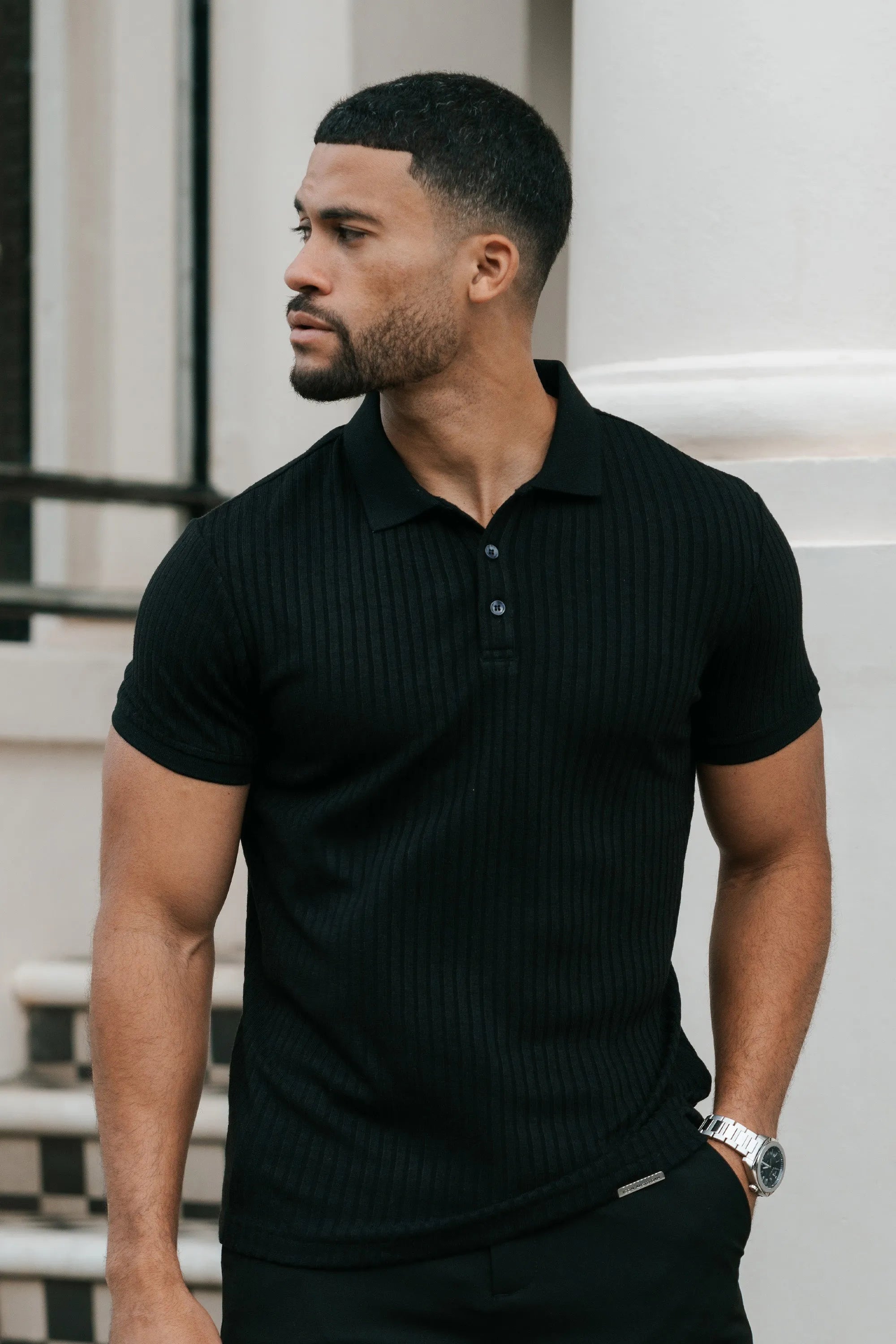 Polo Milano Forth para hombre, color negro