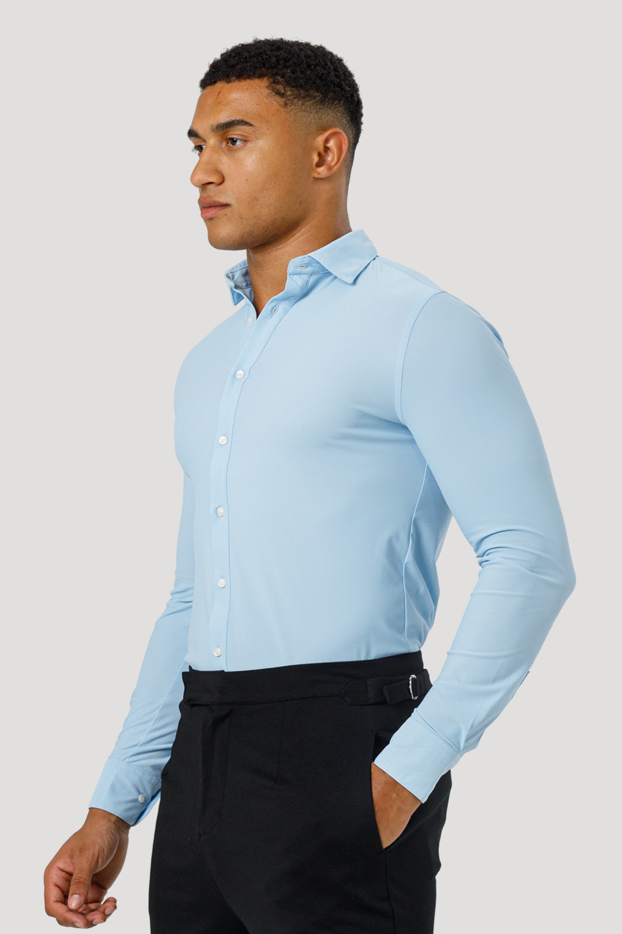 Camisa de vestir azul claro para hombre Forth