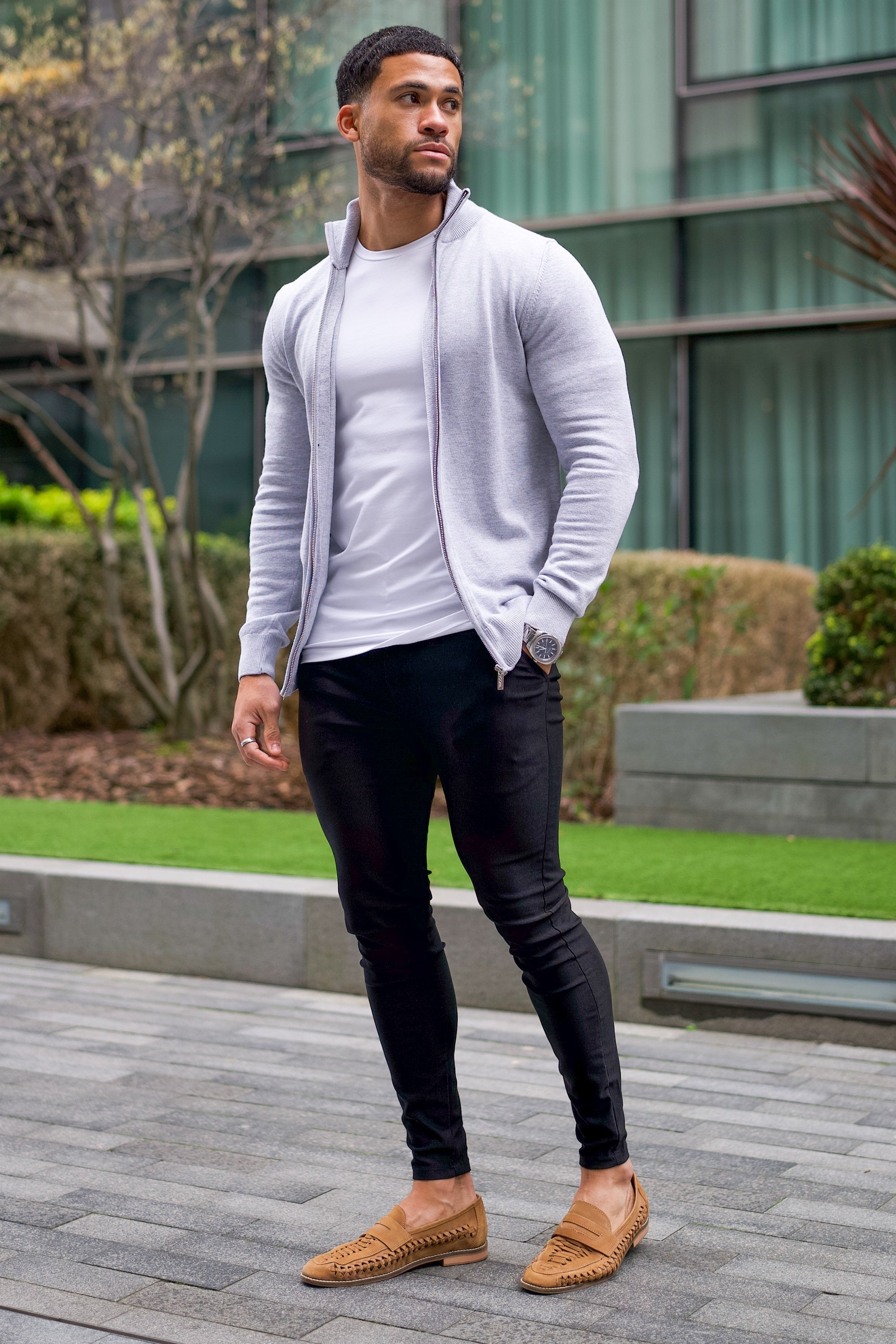Chaqueta casual Positano Forth para hombre gris