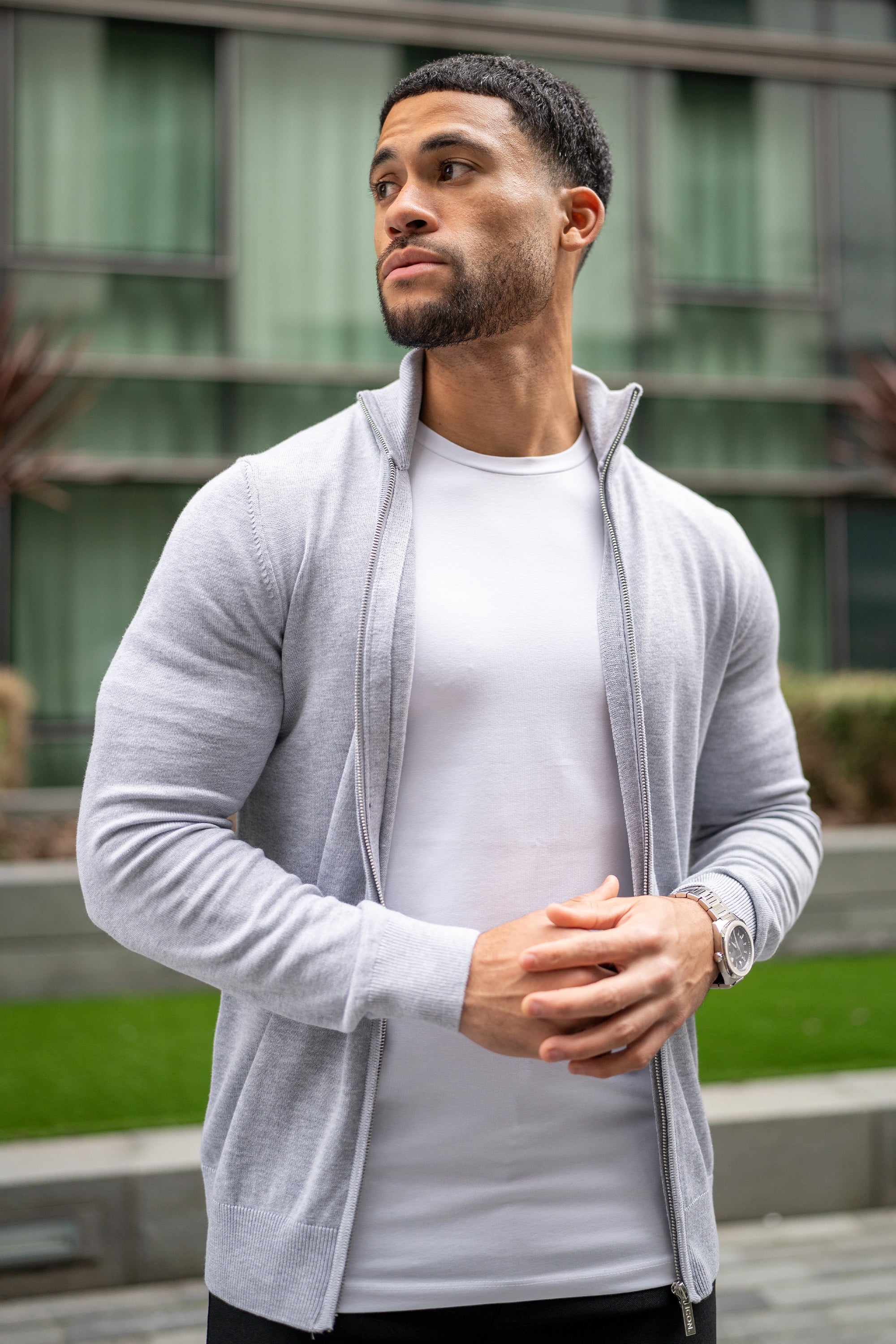 Chaqueta casual Positano Forth para hombre gris