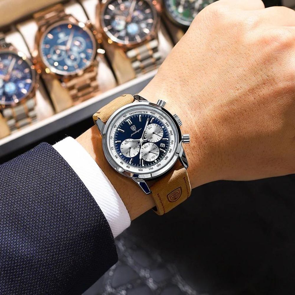 Reloj Poedagar Latittude para hombre | Correa de piel