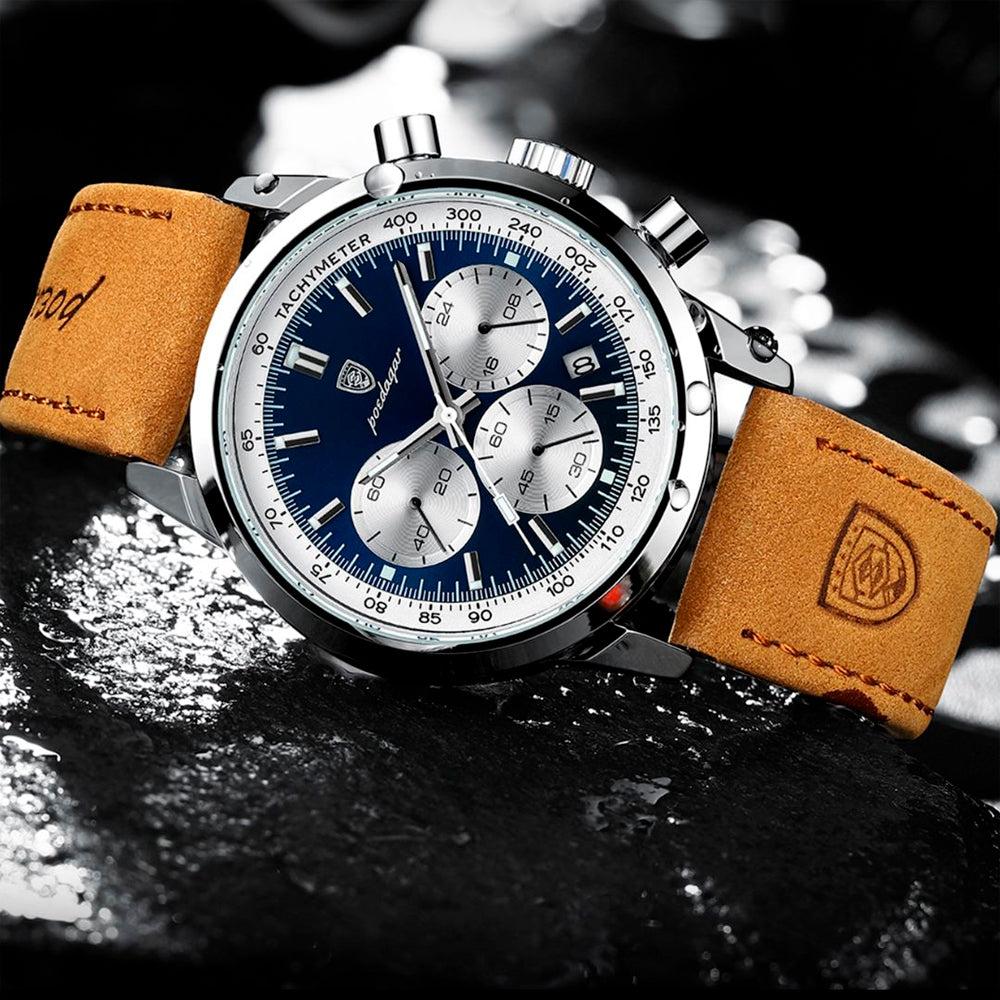 Reloj Poedagar Latittude para hombre | Correa de piel